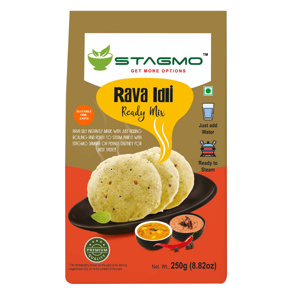 STAGMO SOUTH INDIAN TIFFIN DELIGHT COMBO - Idli, Rava Idli, Rava Dosa, Sambar, Peanut Chutney