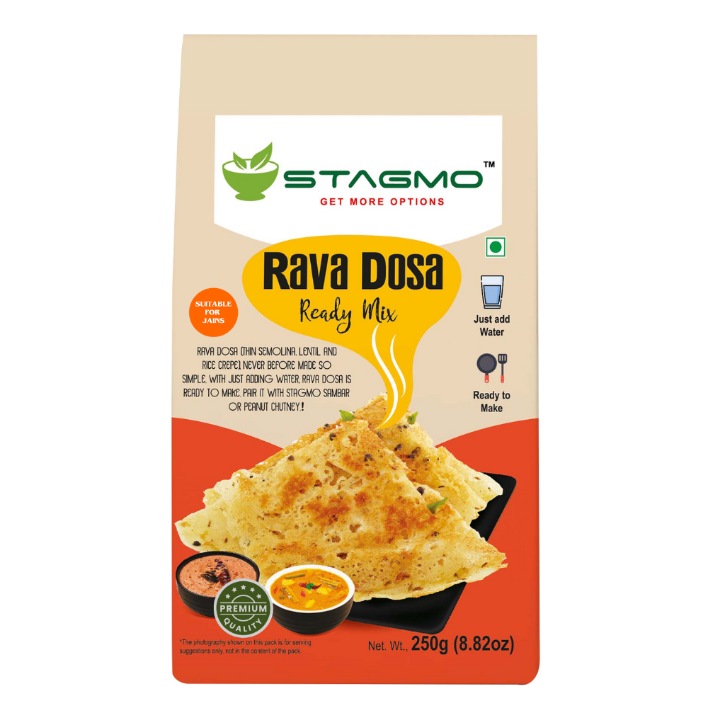 STAGMO SOUTH INDIAN TIFFIN DELIGHT COMBO - Idli, Rava Idli, Rava Dosa, Sambar, Peanut Chutney